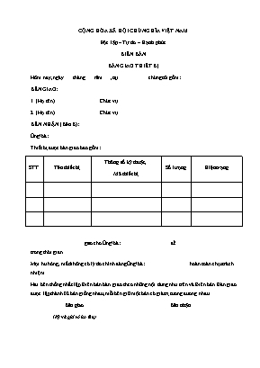 Biên bản bàn giao thiết bị thông dụng