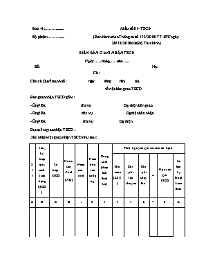 Mẫu biên bản giao nhận tài sản cố định theo Thông tư 132