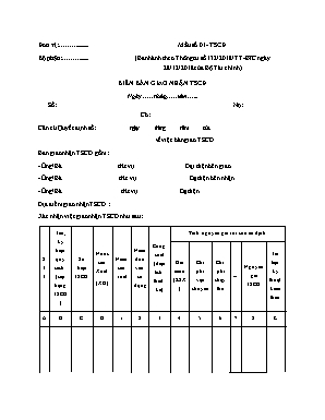 Mẫu biên bản giao nhận tài sản cố định theo Thông tư số 132