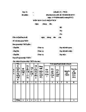 Mẫu biên bản giao nhận tài sản cố định