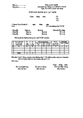 Biên bản đánh giá lại TSCĐ theo Thông tư 200
