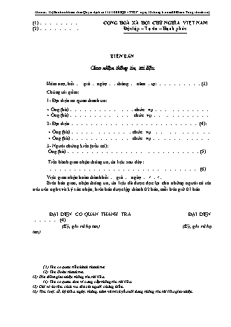 Biên bản giao nhận thông tin, tài liệu