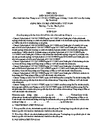 Biên bản chuyển giao quyền đại diện chủ sở hữu vốn nhà nước - Thông tư 119/2021/TT-BTC