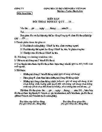 Biên bản Đối thoại định kỳ