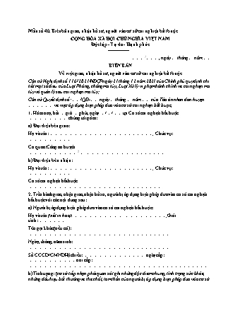 Biên bản giao, nhận hồ sơ của người vào cơ sở cai nghiện bắt buộc - Nghị định 116/2021/NĐ-CP