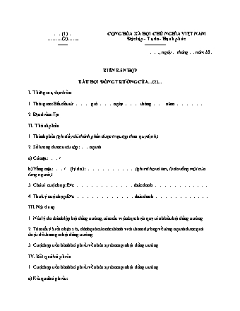 Biên bản họp bầu Hội đồng Trường (Cao đẳng) - Thông tư 15/2021/TT-BLĐTBXH