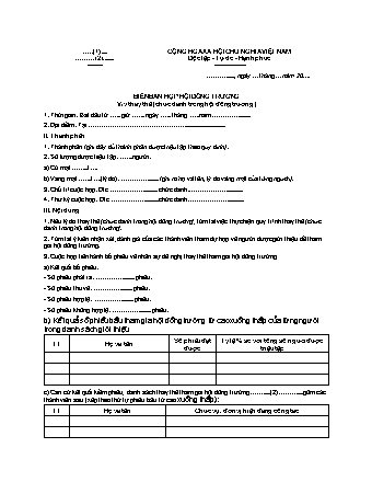 Biên bản họp Hội đồng Trường về việc thay thế Chủ tịch, Thư ký, Thành viên Hội đồng Trường Trung cấp - Thông tư 14/2021/TT-BLĐTBXH