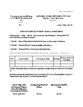 Biên bản Kiểm kê Ấn phẩm Trắng Lãnh sự Hỏng - Thông tư 03/2023/TT-BNG