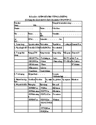 Biên bản kiểm kê cho từng lô rừng - (Mẫu viết sẵn tham khảo) - Thông tư 33/2018/TT-BNNPTNT