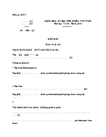 Biên bản Kiểm kê Tài sản (Hoạt động Thanh tra) - Thông tư 08/2024/TT-TTCP