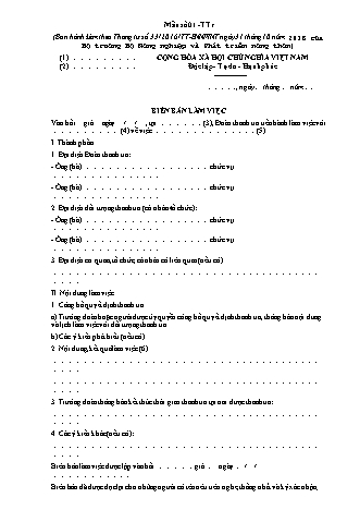 Biên bản làm việc của thanh tra chuyên ngành - Thông tư 33/2016/TT-BNNPTNT