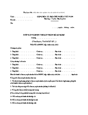 Biên bản nghiệm thu sản phẩm hồ sơ địa giới hành chính - Thông tư 48/2014/TT-BTNMT