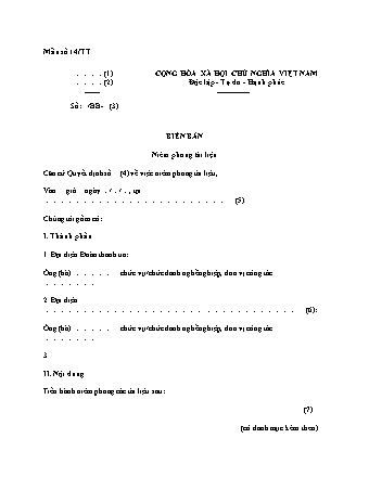 Biên bản Niêm phong tài liệu trong hoạt động thanh tra - Thông tư 08/2024/TT-TTCP