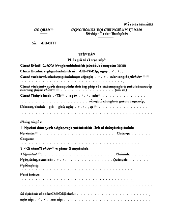 Biên bản phiên giải trình trực tiếp (vi phạm hành chính) - Nghị định 118/2021/NĐ-CP