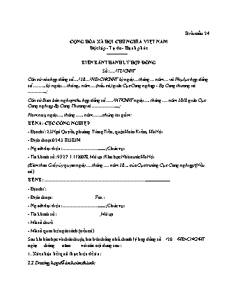 Biên bản Thanh lý hợp đồng bộ công thương - Quyết định 1403/QĐ-BCT