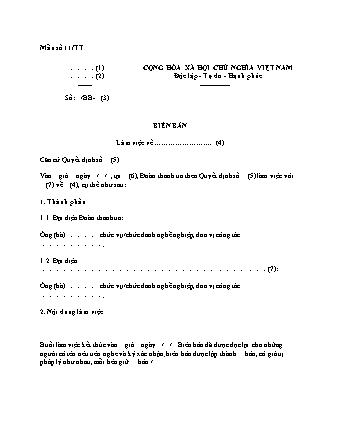 Mẫu biên bản làm việc trong hoạt động thanh tra - Thông tư 08/2024/TT-TTCP