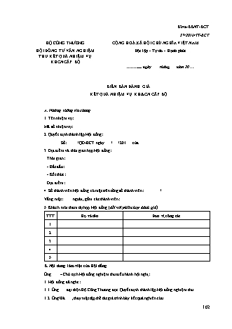 Biên bản nghiệm thu nhiệm vụ khoa học công nghệ cấp Bộ - Thông tư 37-2016-TT-BCT