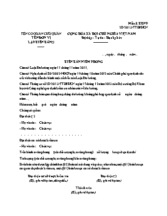 Biên bản niêm phong Bộ Khoa học và Công nghệ - Thông tư 28-2013-TT-BKHCN