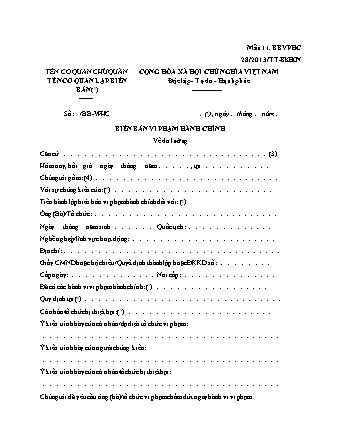 Biên bản Vi phạm Hành chính về Đo lường - Thông tư 28-2013-TT-BKHCN
