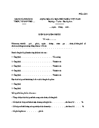 Mẫu biên bản kiểm phiếu họp cộng đồng dân cư - Nghị định 59-2023-NĐ-CP