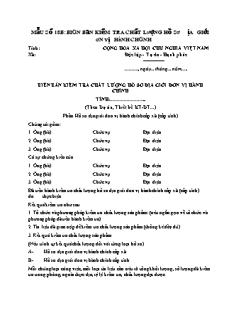 Biên bản kiểm tra chất lượng hồ sơ địa giới đơn vị hành chính - Thông tư 25-2025-TT-BNNMT